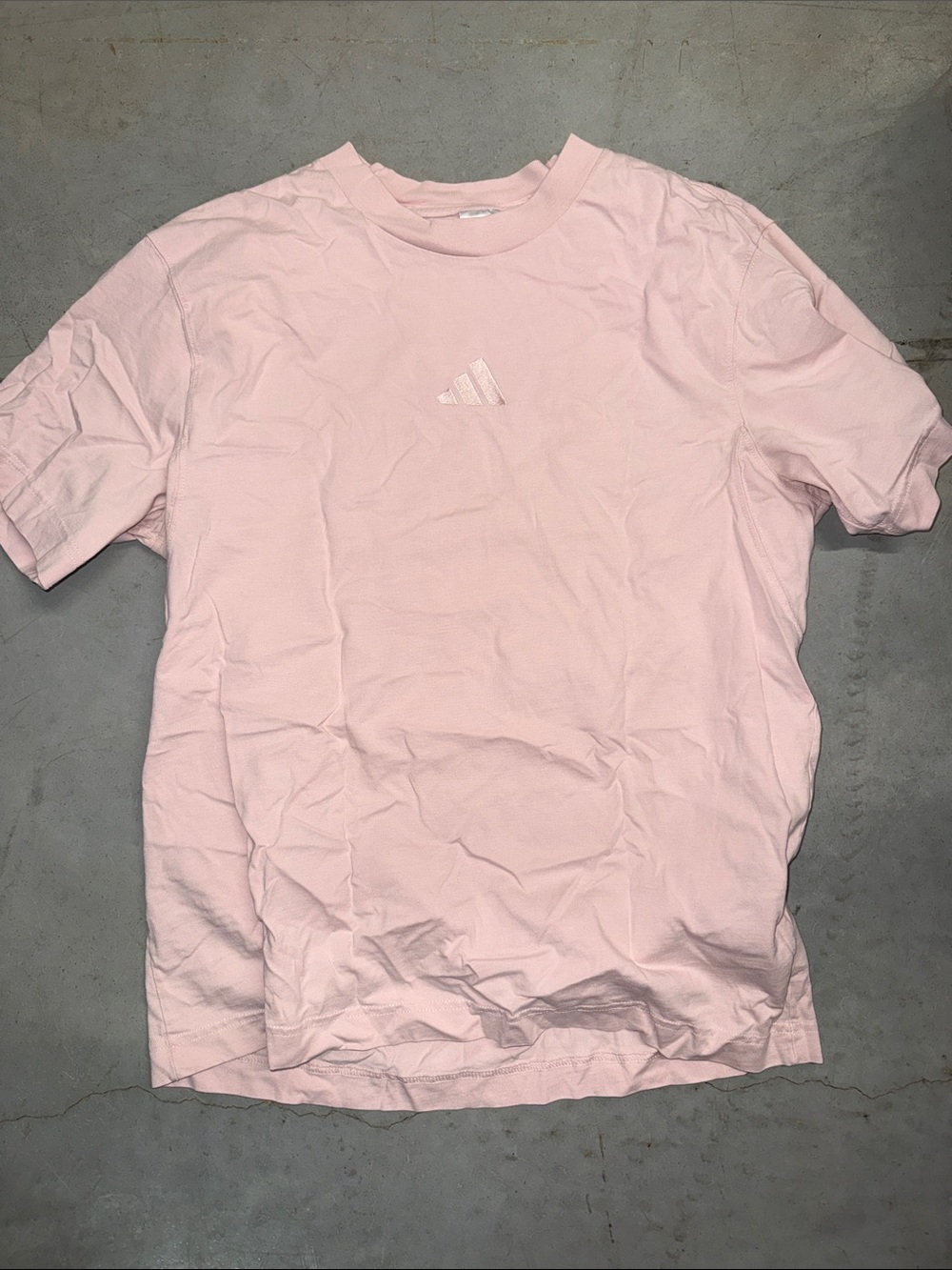 adidas Light Pink Short Sleeve Logo Tee